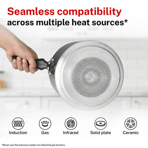 Prestige Nakshatra Plus Svachh Aluminium Inner Lid Pressure Cooker with Unique Deep Lid for Spillage Control