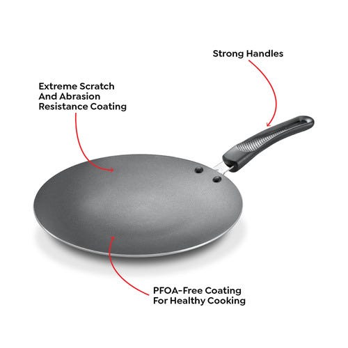 Prestige Omega Select Plus Non-stick Concave Tawa, (Black)