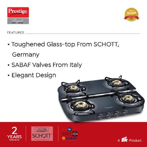 Prestige Royale Plus Duplex Glass Top Gas Stove