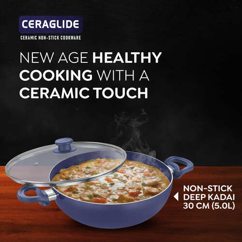 Prestige Ceraglide Ceramic Coating Non-Stick Aluminium Cookware Deep Kadai