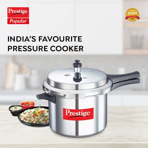 Prestige Popular 5 L, 3 L Outer Lid Pressure Cooker (Aluminium)