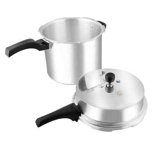 Prestige Deluxe Plus Gas and Induction Compatible Aluminium Pressure Cooker, 12 Litres, Silver