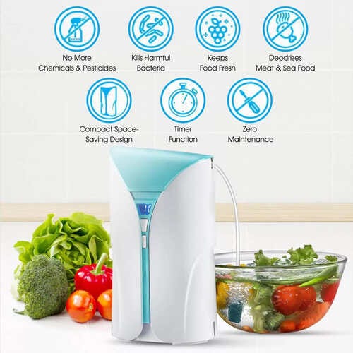 Prestige CleanHome POZ 1.0 Fruit and Vegetable Cleaner ,16 L, 10W (White, Blue)