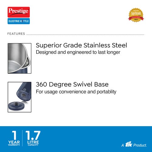 Prestige Electric Kettle - PKCB 1.7 (1.7L With Concealed Element)