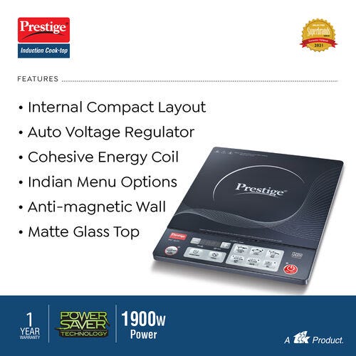 Prestige PIC 19.0 Plus 1900 Watts Indian Menu Options Induction Cooktop