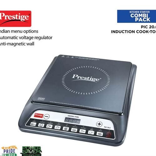 Prestige Aluminium Kitchen Starter Combi Pack (Induction Cooktop PIC 20.0 & Induction Bottom 3 Pc Cookware Set)