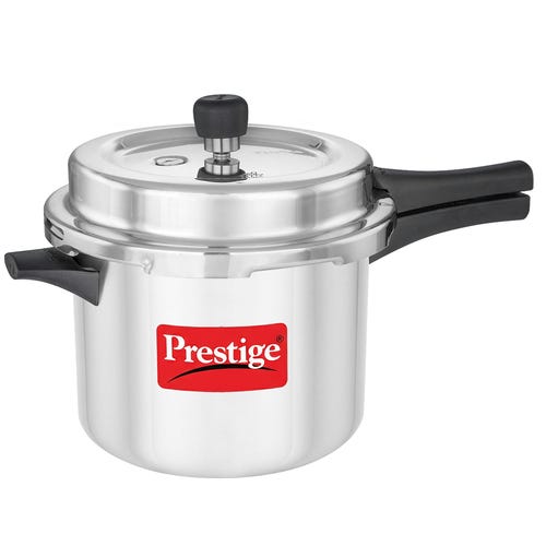 Prestige Popular Svachh Virgin Aluminium Spillage Control Pressure Cooker (Silver) 5 L