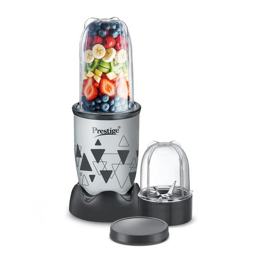 Prestige 350 Watts Iris Nutri-Mix Mixer Grinder with 2 Multipurpose Jars|Compact Design|Dual Safety Inter-Lock System|Extra Lids for Storage|Back & Grey