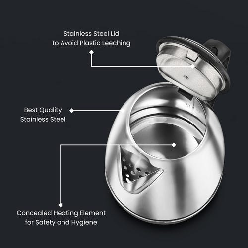 Prestige PKOSS Stainless Steel Electric Kettle 1500W (Silver)