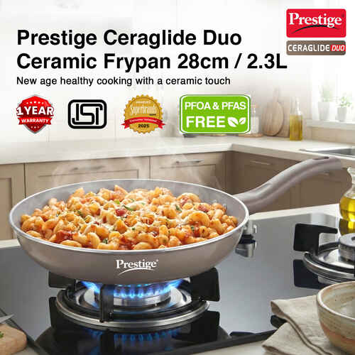 Prestige Ceraglide Duo Ceramic Coating Non Stick Aluminium Cookware Fry Pan Dia 28 cm (2.3 Litre)