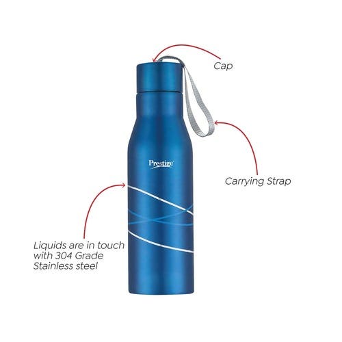 Prestige PSWBC 05 High Quality Stainless Steel Water Bottle, 750 ml (Blue)