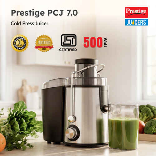 Prestige PCJ 7.0 Stainless Steel Centrifugal Juicer 500 W (SIlver, Black)
