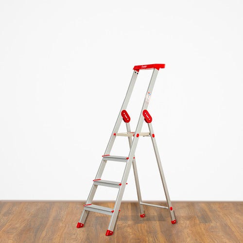 Prestige CleanHome PCIL 4 Steps Household Ladder (Orange, Silver)