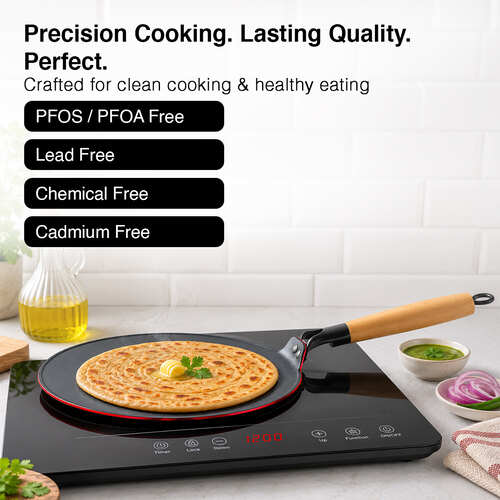 Prestige Castlite Enamel Coated Lightweight Cast Iron Concave Tawa 25cm | High Heat Retention, Rust-Proof | Gas & Induction Compatible | Low-Oil Cooking | Stay-Cool Handle | Easy Clean | 15Y Warranty