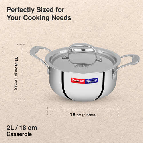 Prestige Tri Ply Splendid Casserole With SS Lid