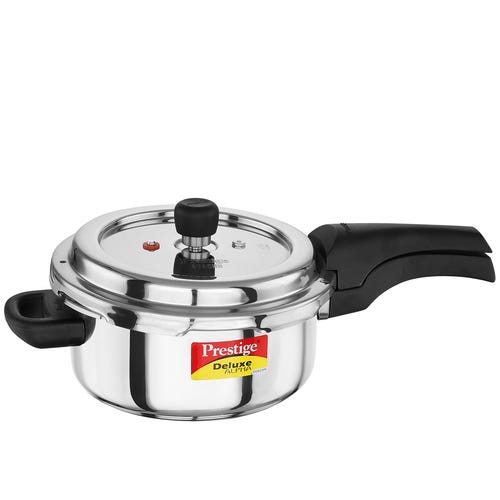 Prestige Deluxe Alpha Svachh Stainless Steel Spillage Control Pressure Cooker (Silver) 3 L