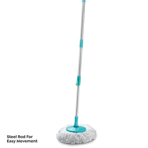 Prestige CleanHome PSB 03 Plastic Magic Mop with Two Mop Heads and Twin Bucket, 6.5L (Blue)