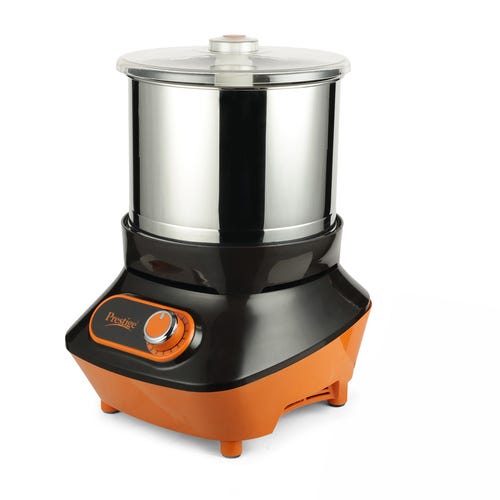 Prestige Vertical PVG 2.0 Wet Grinder with Stainless Steel Drum 200 W, 2 L (Black & Orange)