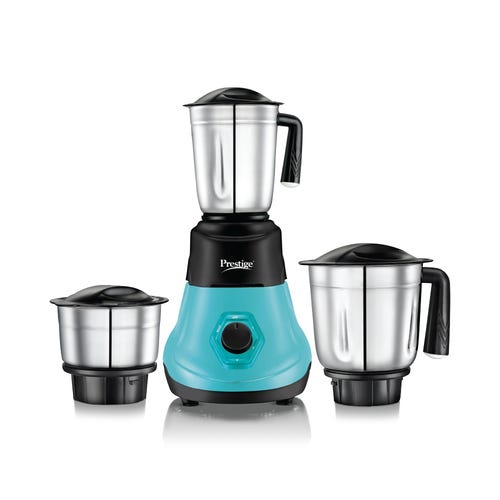 Prestige 500 Watts Superb Plus Mixer Grinder with 3 Stainless Steel Jars|Sturdy Handles| Flow Breaker| Blue and Black