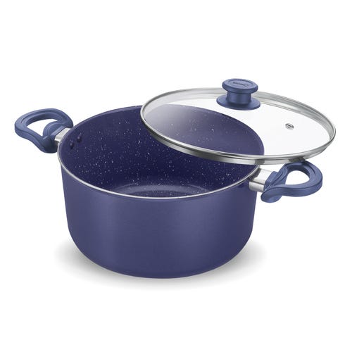 Prestige Ceraglide Ceramic Coated 20cm Non-Stick casserole with glass lid | Consumes Less Oil|Preferred For High Heating & Even Heating|Stain-Resistant|Gas & Induction Compatible|No Harmful Chemicals