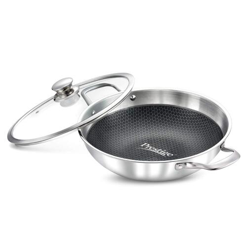 Prestige Tri Ply Honeycomb Kadai 280 mm with Lid