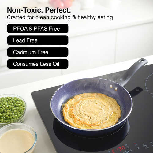 Prestige Ceraglide Ceramic Coated 22 cm Non-Stick Fry Pan | Consumes Less Oil | Preferred For High Heating & Even Heating | Stain-Resistant | Gas & Induction Compatible | No Harmful Chemicals