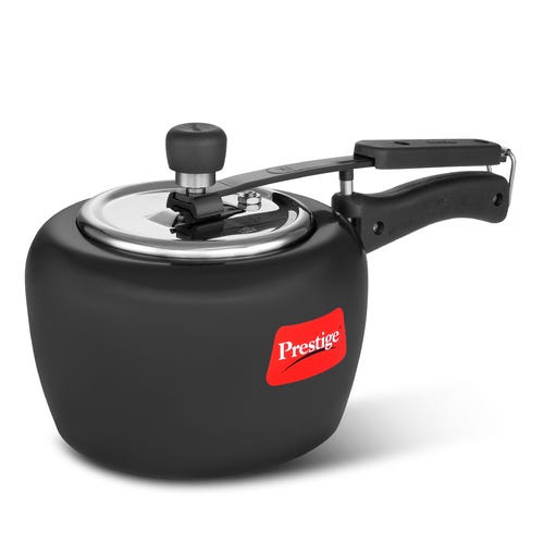 Prestige Apple Duo Plus Hard Anodised Spillage Control Pressure Cooker (Black) 3 L