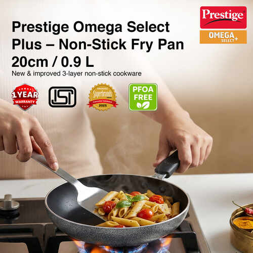 Prestige Omega Select Plus Teflon Non-stick Coated Fry Pan 20cm (Black)