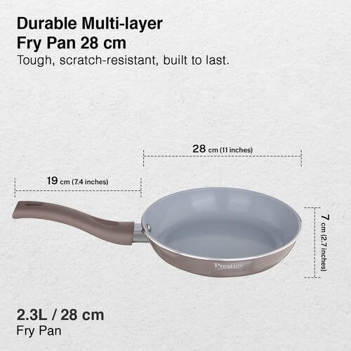 Prestige Ceraglide Duo Ceramic Coating Non Stick Aluminium Cookware Fry Pan Dia 28 cm (2.3 Litre)