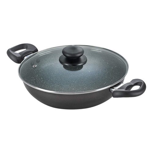 Prestige Omega Deluxe Granite Non-stick Round Base Kadai (Black)