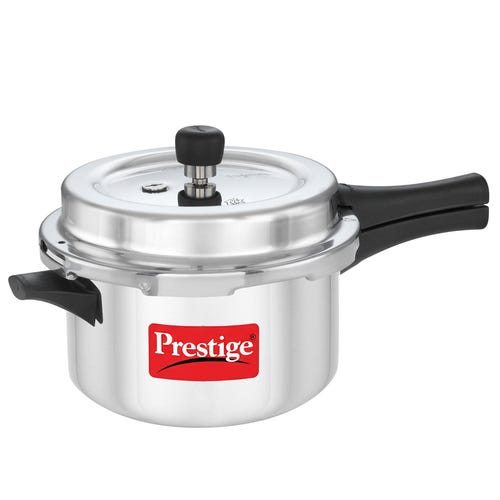 Prestige Popular Plus Svachh Virgin Aluminium Spillage Control Pressure Cooker, 4 L (Silver)