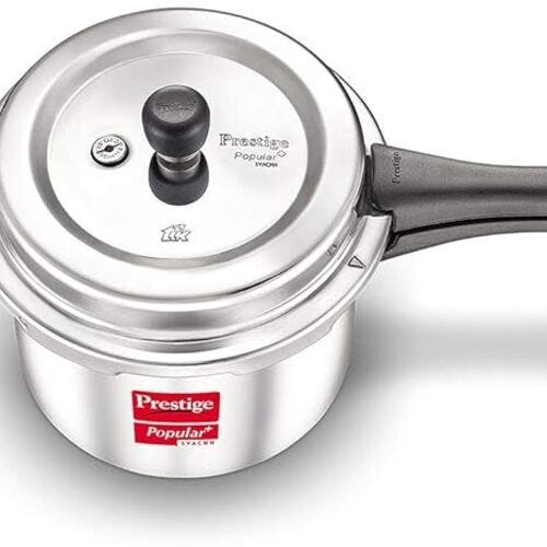 Prestige Popular + Svachh Kitchen Starter Combi Pack 5 L, 3 L Outer Lid Induction Bottom Pressure Cooker  (Aluminium)
