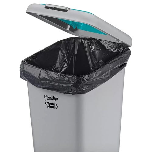 Prestige Prestige Clean Home Flip Bin 10 ltr Dual Plastic Dustbin (Grey)