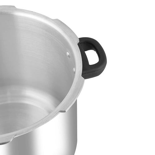 Prestige Deluxe Plus Gas and Induction Compatible Aluminium Pressure Cooker, 12 Litres, Silver