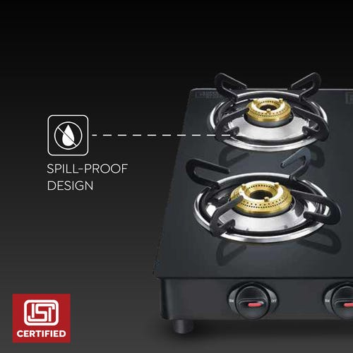 Prestige Atlas Plus LP Gas Stove 1 U GTA-4 (With Powder Coated Body, Glass Top & 4 Unit Brass Burners) & L. P. Gas Hose 1 Unit & Gas Lighter PGL 03 1 Unit & Knife 1 Unit