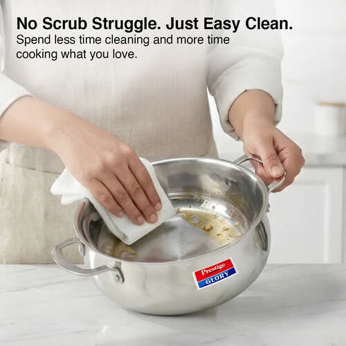 Prestige Glory Stainless Steel Cookware Handi 22 Cm / 5.0 L With Glass Lid