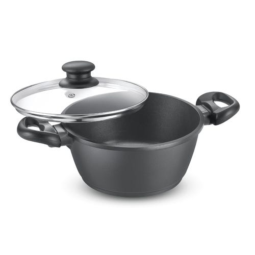 Omega Die-Cast Plus Aluminium Non-Stick Casserole with Glass Lid