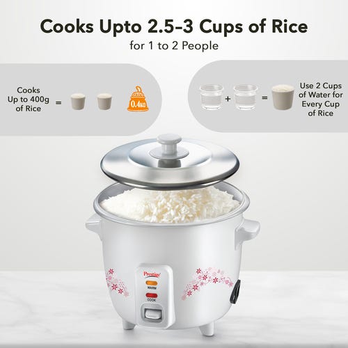 Prestige Delight PRWO Rice Cooker with Close Fit Lid (Off-white)