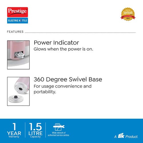 PRESTIGE ELECTRIC KETTLE - PKPC 1.5 (1.5L WITH CONCEALED ELEMENT)