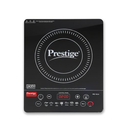 Prestige PIC 15.0 Plus 1900 Watts Induction Cooktop | 4KV Surge Protection | 7 Preset Indian Menu Options with Timer | Touch Button | Easy to Clean | Black | 1Y Warranty | BIS