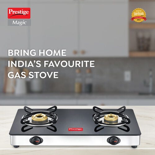 Prestige Magic Glass Top Gas Stove (2 Burners) - GTMC 02 SS