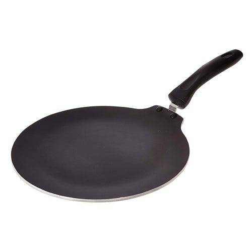 Prestige Omega Deluxe Induction Base Non-Stick Aluminium Flat Dosa Tawa, Red