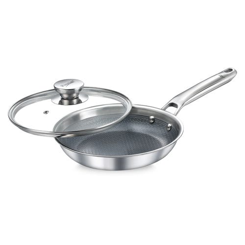 Prestige TRIPLY HexaMagic Ceramic Fry Pan 26cm (1.7L) | Honeycomb Ceramic Non-Stick | Metal Spoon Friendly | Cool Touch Handle | Gas & Induction Compatible | Low Oil Consumption