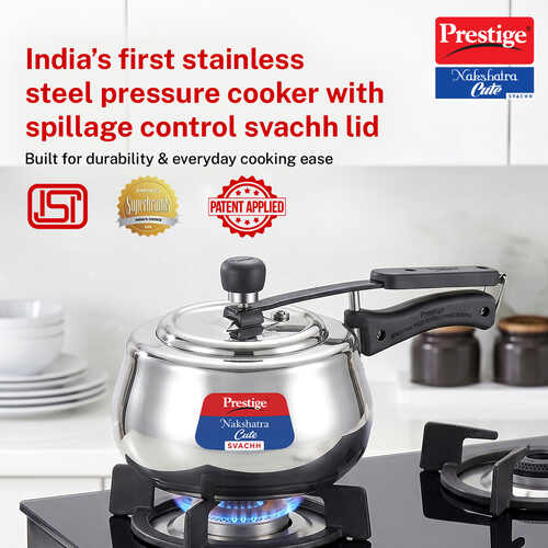 Prestige Nakshatra Cute Svachh Stainless Steel Pressure Cooker 2 L