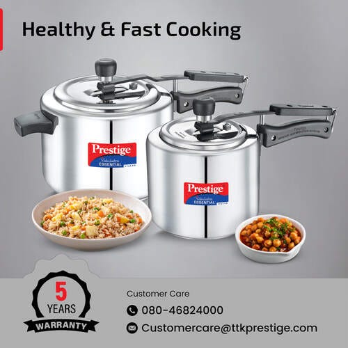 Prestige Nakshatra Essential Svachh Stainless Steel Pressure Cooker Combi Pack