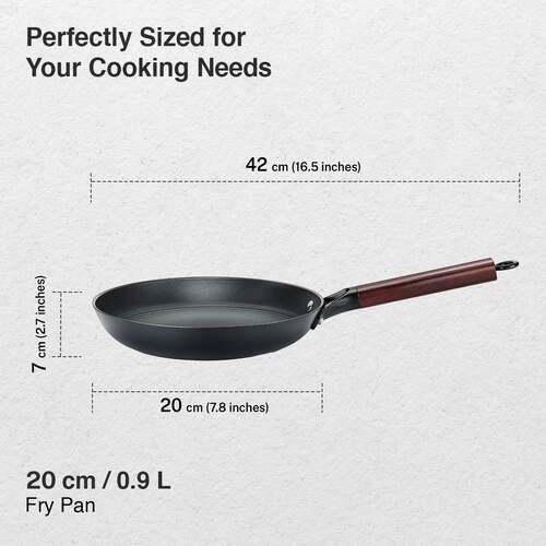 Prestige Castlite Patterned Enamel Coated Cast Iron Fry Pan 20cm/0.9L | High Heat Retention, Rust-Proof | Gas & Induction Compatible | Low-Oil Cooking | Stay-Cool Handle | Easy Clean | 15Y Warranty