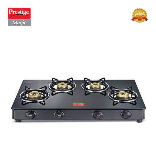 Prestige Magic Glass Top Gas Stove (4 Burners) - GTMC 04 Long