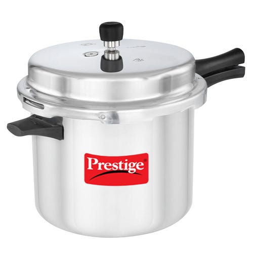 Prestige Popular Virgin Aluminium Precision Weight Valve Pressure Cooker, 10 L (Silver)