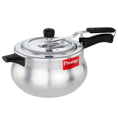 Prestige Nakshatra Plus Svachh Aluminium Spillage Control Handi Pressure Cooker, 6.5 L (Silver)