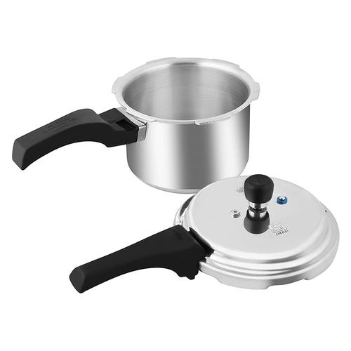 Prestige Deluxe Plus Gas and Induction Compatible Aluminium Pressure Cooker, 3 Litres, Silver